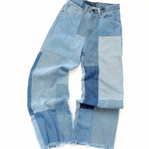 "Levi's"patchwork remake denim pants/blue