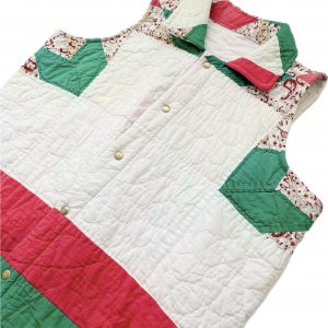 "Upcycle" VINTAGE fabric quilt over vest