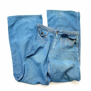 70's VINTAGE design flared denim pants