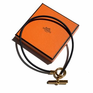 HERMES "glenan" Leather Bracelet & Necklace