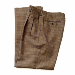 VINTAGE 2tuck Check pattern slacks