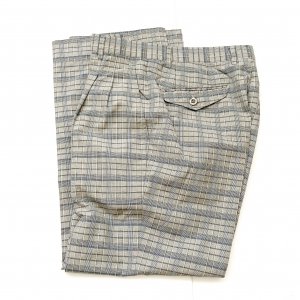 VINTAGE 2tuck Check pattern slacks "Gray Color"