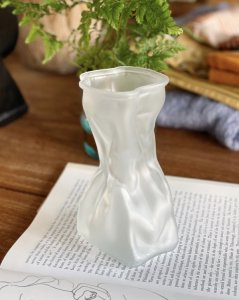 Vintage glass vase "Twisted column"