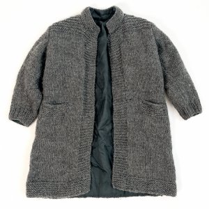 VINTAGE Stand-up collar knit jacket