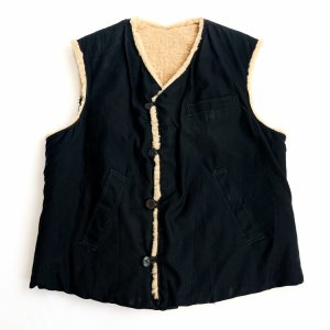 VINTAGE Canvas & brushed Vest "reversible"
