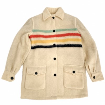 60'S VINTAGE Wool blanket coat "Hudson's Bay "