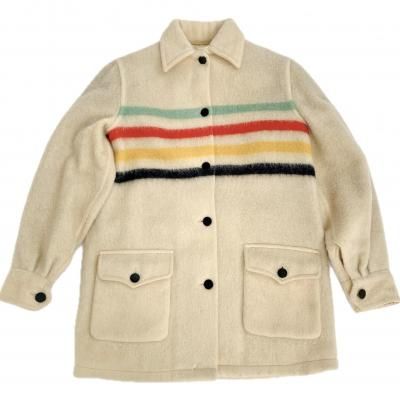 60'S VINTAGE Wool blanket coat "Hudson's Bay "