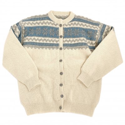 80's VINTAGE noldic concho knit cardigan"natulal "