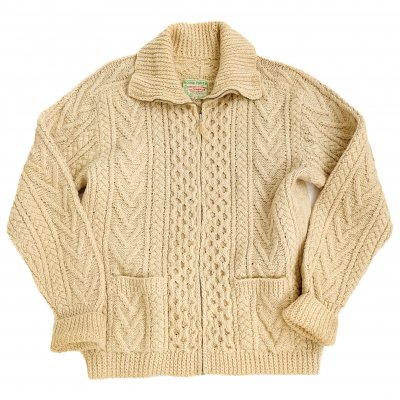 Vintage zip-up cable knit