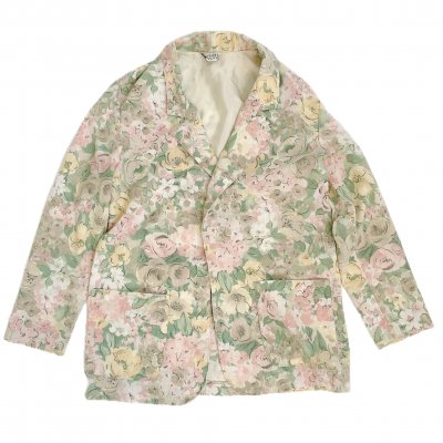 VINTAGE flowe linen jacket