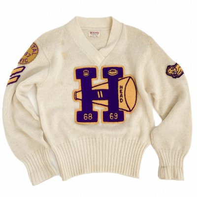 60's VINTAGE lettered knit "H"