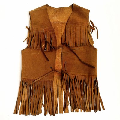 VINTAGE Fringed suede leather vest
