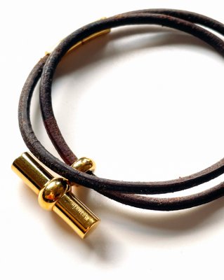 HERMES / Leather bracelet & necklace "Glenan"