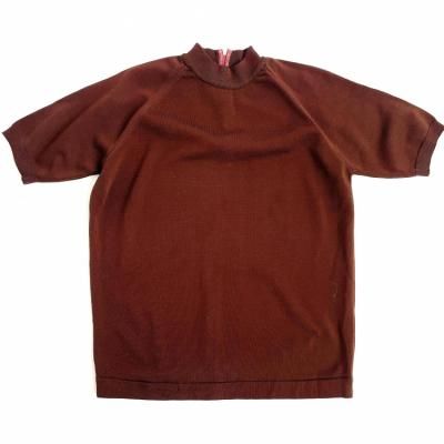 VINTAGE Half-zip short-sleeve knit top