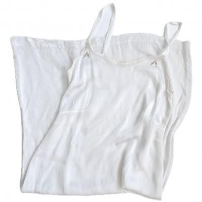 VINTAGE Embroidery silk long camisole