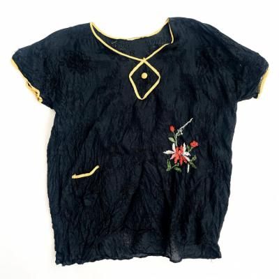 VINTAGE Embroidery Short sleeve China shirt