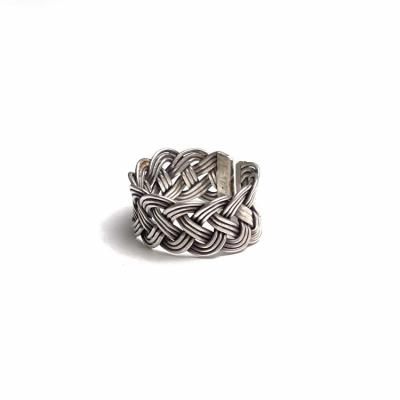 Karen silver ring "Braids"