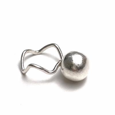 Karen silver ring "Ball & Waves"
