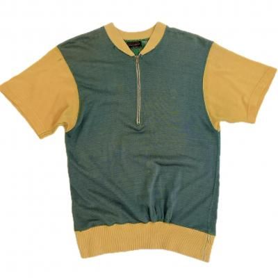 40's VINTAGE Half zip Tee "Wilson"

