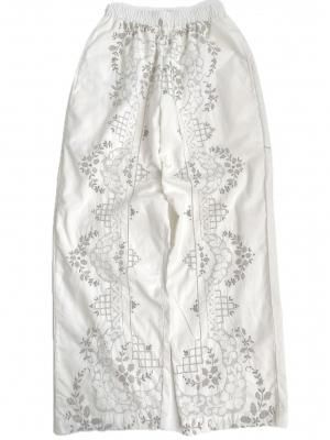 "Upcycle" VINTAGE fabric light embroidery easy pants