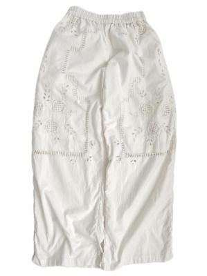 "Upcycle" VINTAGE fabric lace easy pants 