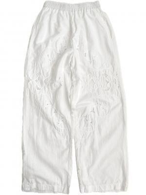 "Upcycle" VINTAGE fabric lace easy pants -narrow-