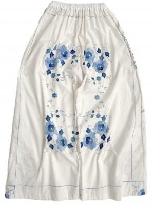 "Upcycle" VINTAGE fabric light embroidery wide easy pants