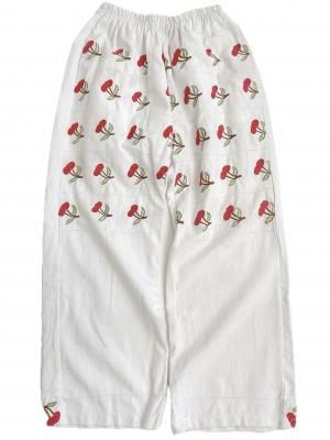"Upcycle" VINTAGE fabric Embroidered easy pants