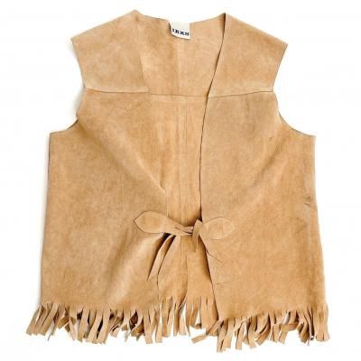 VINTAGE Suede Leather fringe vest "IKKS"
