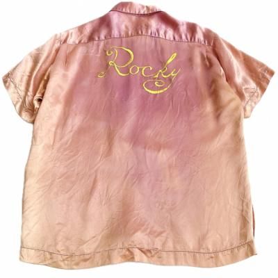50~60's Silk Satin Bowling Shirt "Rocky"