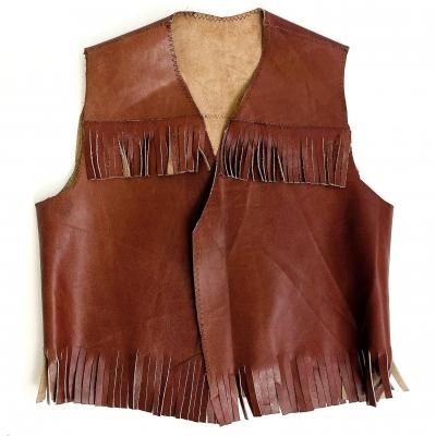 VINTAGE Leather fringe vest