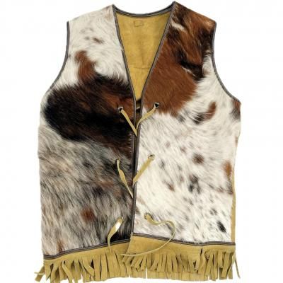 VINTAGE Fur & Suede Leather fringe vest