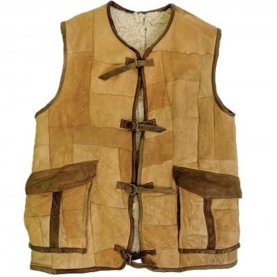 Vintage mouton patchwork vest