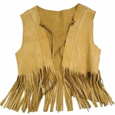 VINTAGE Leather fringe vest