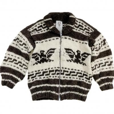 90's VINTAGE Wool Cowichan sweater "Eagle"