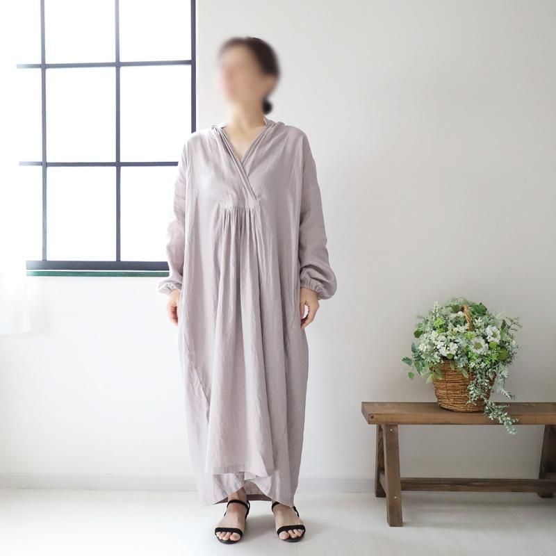 pattern大人の日常着 no.65 フロントクロスギャザーワンピース mion ポエットスリーブ サイドギャザー ワンピース水着/オシャレボ(OSYAREVO)