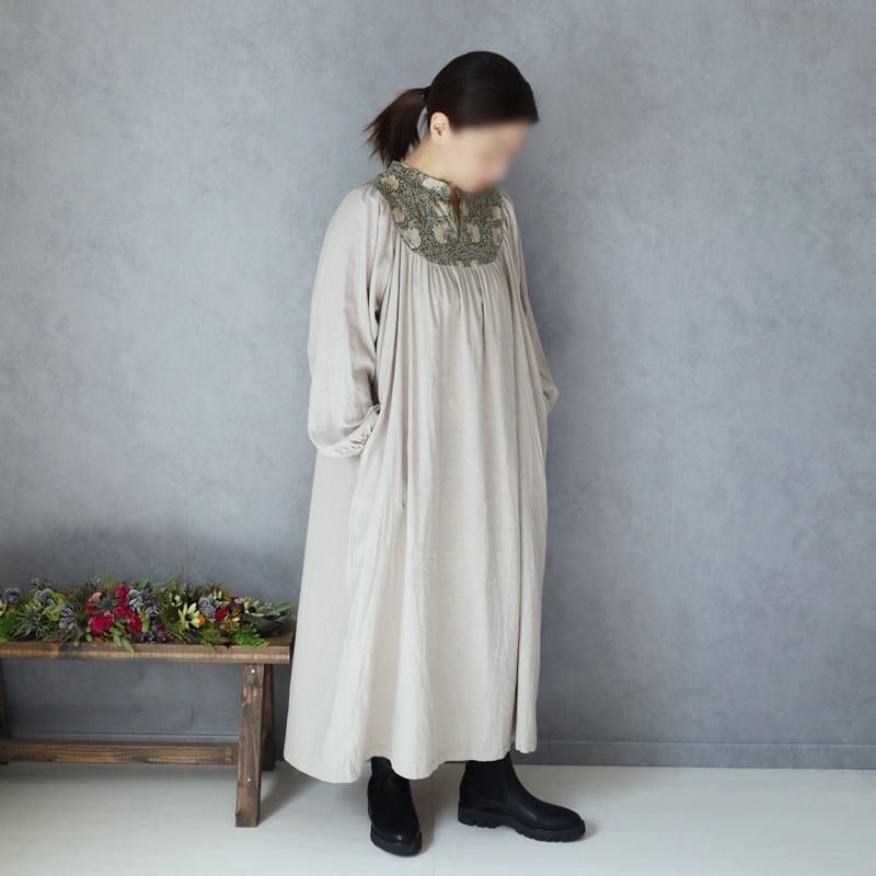 pattern大人の日常着 no.69 ラウンドヨークのギャザーワンピース
