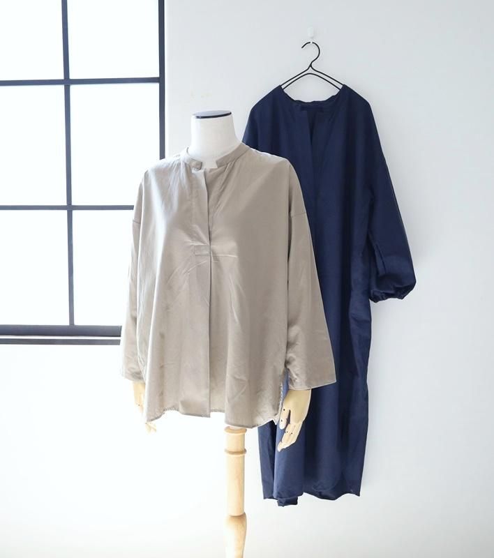 着物ワンピース nofl】リネンフラワー後ろあき五分袖ワンピース 644210420