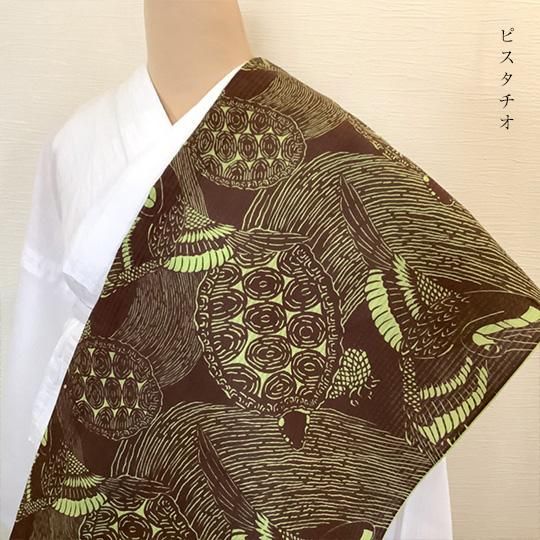 蓑亀に鶴 - 茜や（金沢加賀友禅工房）