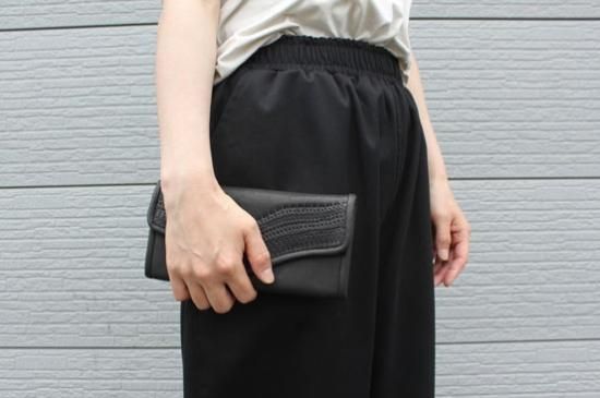 Yammart stitch long wallet black Yammart stitch long wallet black