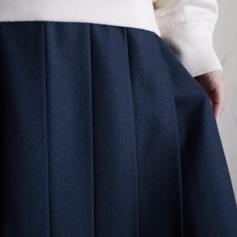 Charpentier de Vaisseau Pleated Skirt Wool Long ミルドサージ