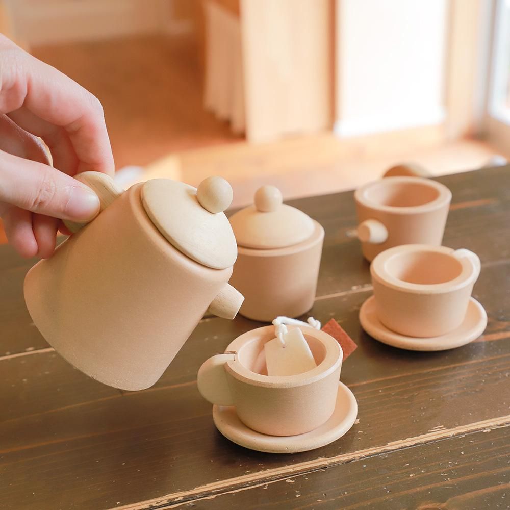 PLANTOYS（プラントイ）の木製ティーセット - 【ままごとキッチン