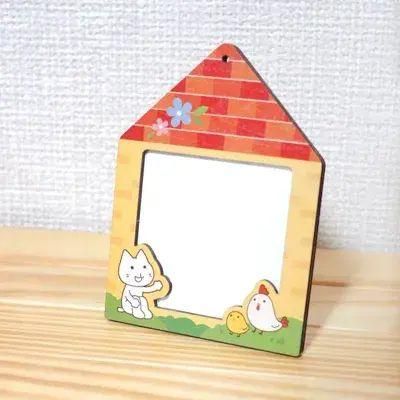 ヤマダネコの写真立て おうちのデザインが可愛い 木製のフォトフレームです ヤマダネコの写真立て おうちのデザインが可愛い 木製のフォトフレームです
