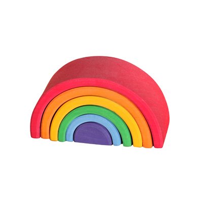 アーチレインボー小サイズ  グリムス社のカラフルな虹の積み木。好奇心をくすぐる色鮮やかなおもちゃです。