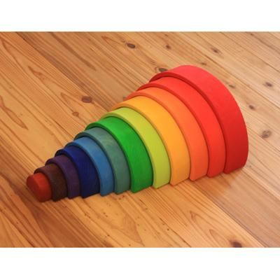 グリムス】カラフルな虹の積み木アーチレインボー 大サイズ