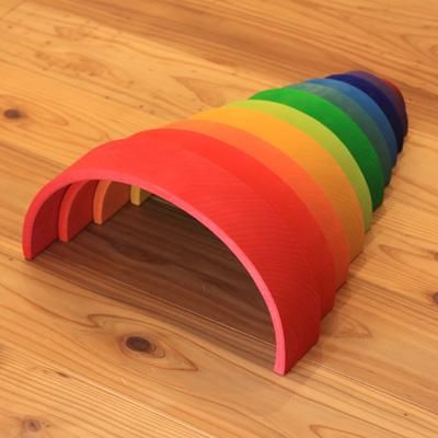 グリムス】カラフルな虹の積み木アーチレインボー 大サイズ