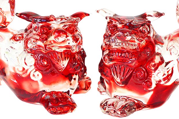 ガラスシーサー（赤） - 沖縄のギフト・引き出物の通販なら琉球ギフト