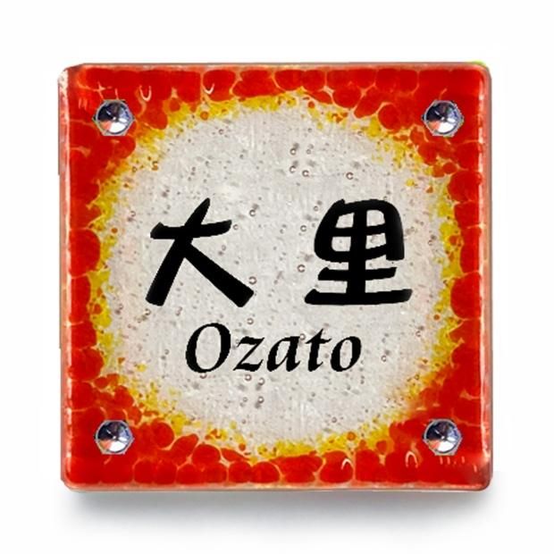 琉球ガラス製 表札 ＊新品未使用品＊姓 照沼 てるぬま