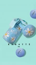 blue flower and name in ball case