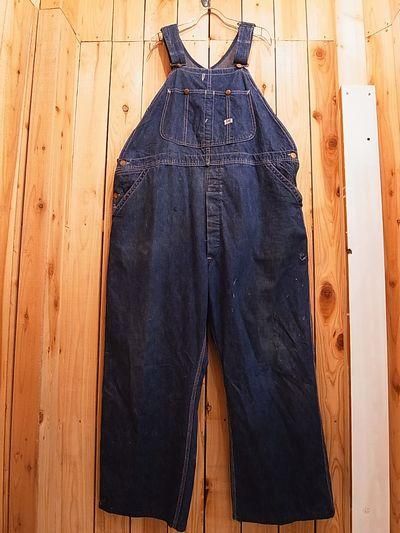 50s Lee 91-SB LONG L DENIM OVERALL - S.O used clothing